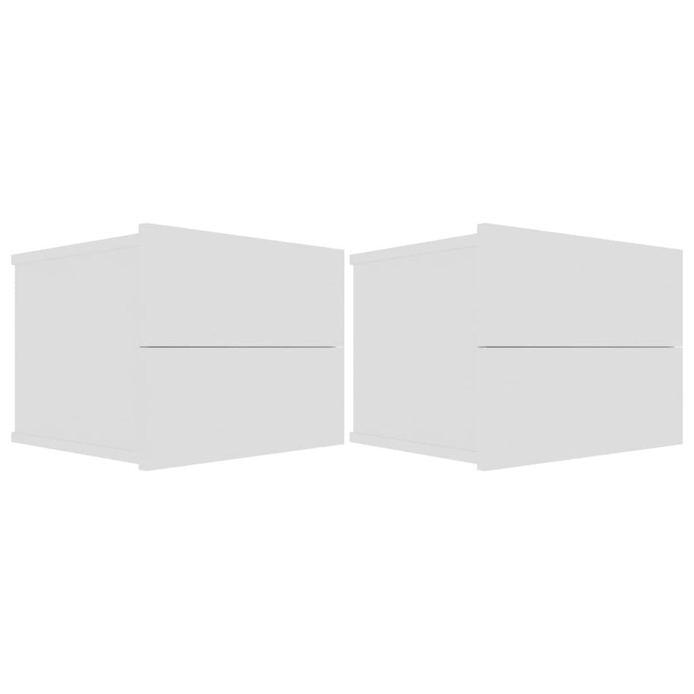 Vidaxl Nočné stolíky 2 ks, biele 40x30x30 cm, drevotrieska